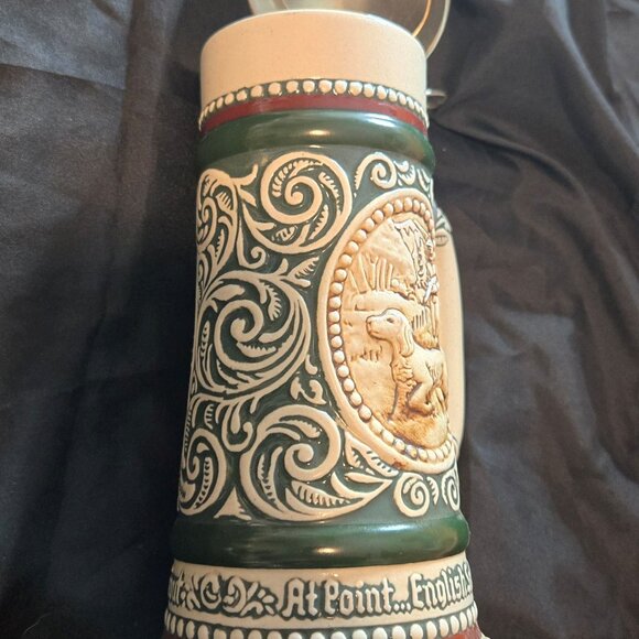 Vintage (1978) AVON Stoneware Beer Stein w/ Outdoorsman Relief & Pewter #86022 - Picture 10 of 11